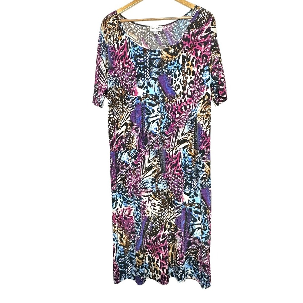 Kate & Mallory Designs Dress Women's XL Animal Print Made In USA Lightweight